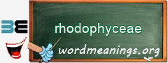 WordMeaning blackboard for rhodophyceae